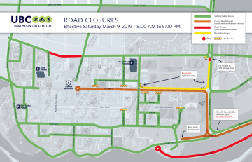 UBC REC Triathlon: Detours and Road Closures – March 9