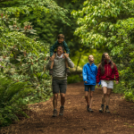 Family walking in the Garden